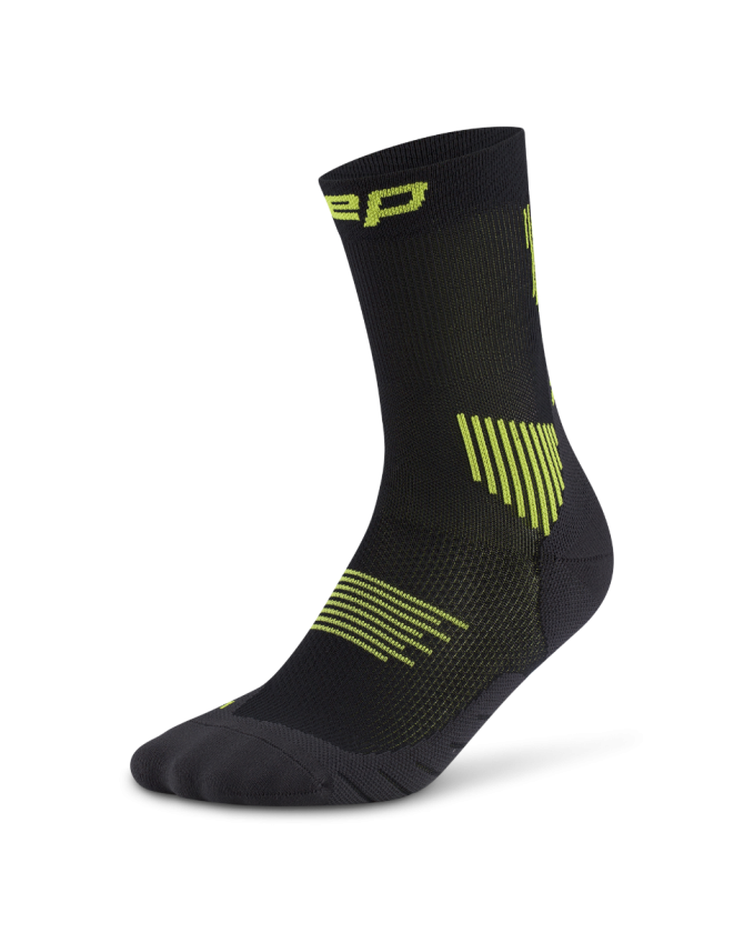 CEP run socks mid cut 5.0 in schwarz/lime für Frauen
