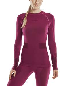 CEP merino base layer shirt skiing long sleeve für Frauen in purple